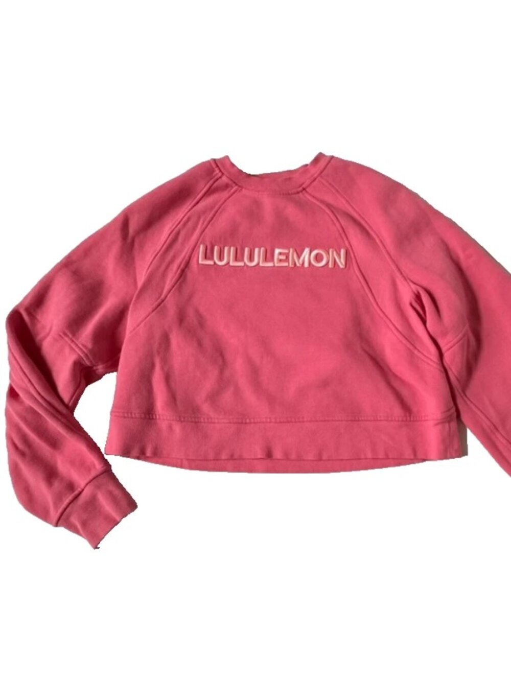 Lululemon Womens XS/S Scuba logo Sweatshirt Oversized Pullover pink Wordmark